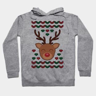 Reindeer Ugly Christmas Sweater Hoodie